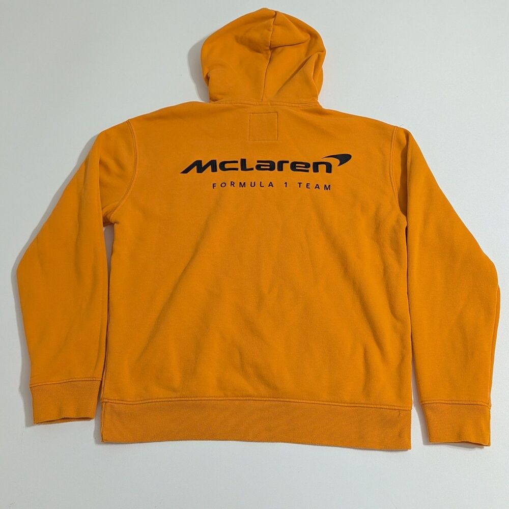 Hollister Hoodie Mens Medium Orange McLaren Formula 1 Team Pullover Embroidered